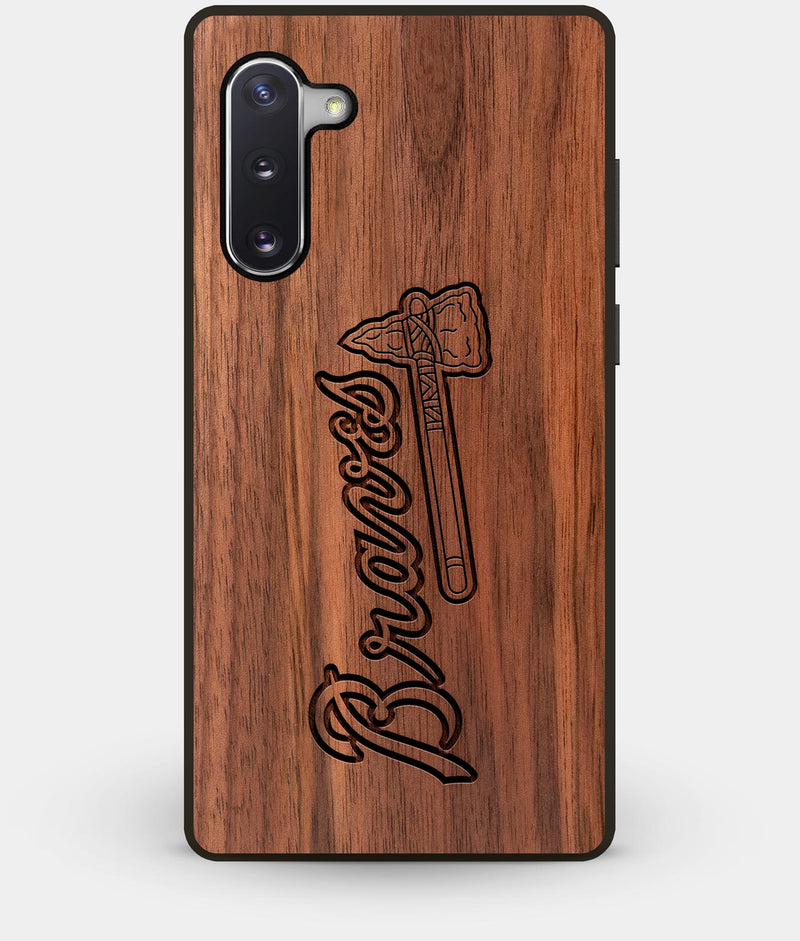 Best Custom Engraved Walnut Wood Atlanta Braves Note 10 Case - Engraved In Nature