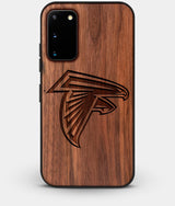 Best Walnut Wood Atlanta Falcons Galaxy S20 FE Case - Custom Engraved Cover - Engraved In Nature