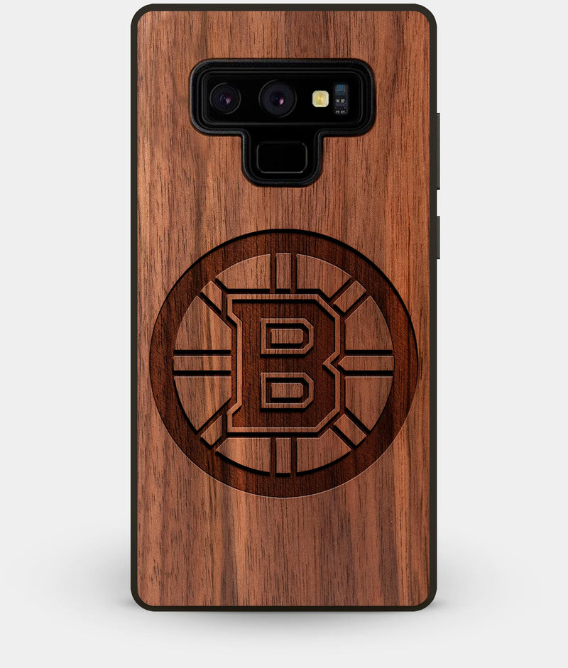 Best Custom Engraved Walnut Wood Boston Bruins Note 9 Case - Engraved In Nature