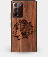 Best Custom Engraved Walnut Wood Chicago Blackhawks Note 20 Case - Engraved In Nature