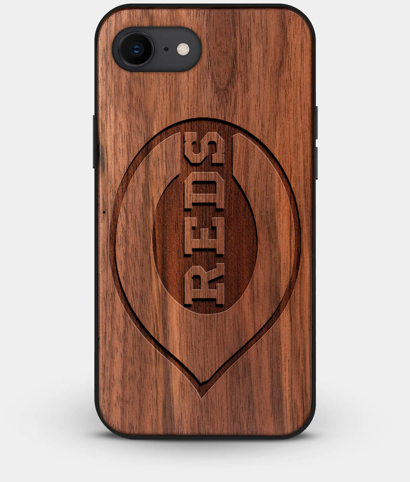 Best Custom Engraved Walnut Wood Cincinnati Reds iPhone 8 Case - Engraved In Nature