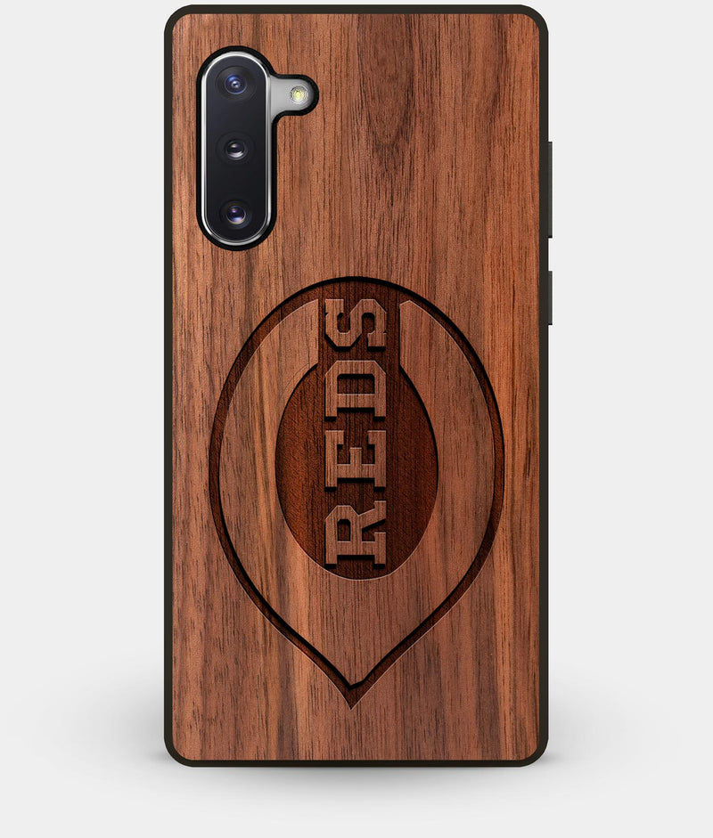 Best Custom Engraved Walnut Wood Cincinnati Reds Note 10 Case - Engraved In Nature