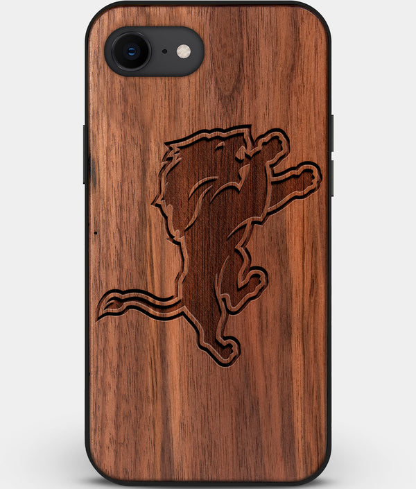 Best Custom Engraved Walnut Wood Detroit Lions iPhone SE Case - Engraved In Nature