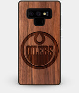 Best Custom Engraved Walnut Wood Edmonton Oilers Note 9 Case - Engraved In Nature