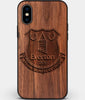 Custom Carved Wood Everton F.C. iPhone XS Max Case | Personalized Walnut Wood Everton F.C. Cover, Birthday Gift, Gifts For Him, Monogrammed Gift For Fan | by Engraved In Nature