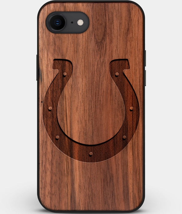 Best Custom Engraved Walnut Wood Indianapolis Colts iPhone SE Case - Engraved In Nature