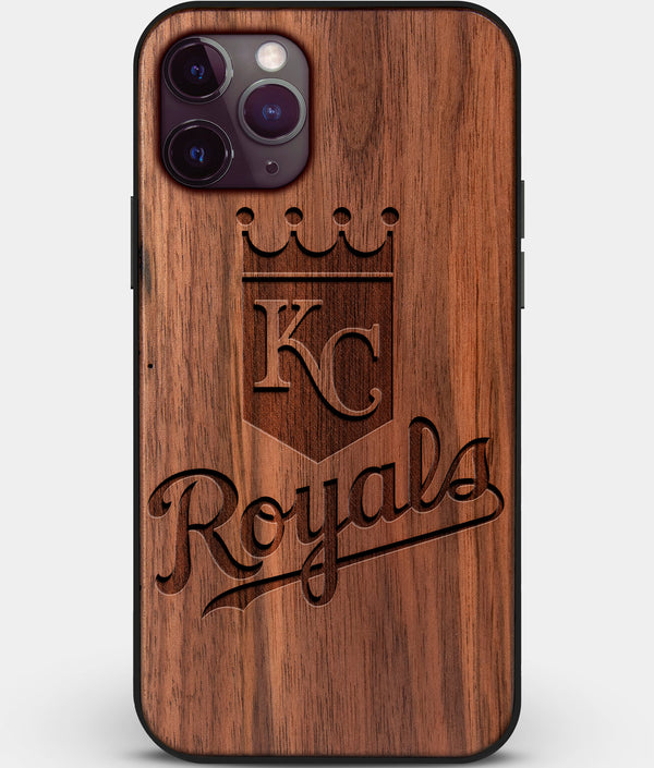 Custom Carved Wood Kansas City Royals iPhone 11 Pro Case | Personalized Walnut Wood Kansas City Royals Cover, Birthday Gift, Gifts For Him, Monogrammed Gift For Fan | by Engraved In Nature