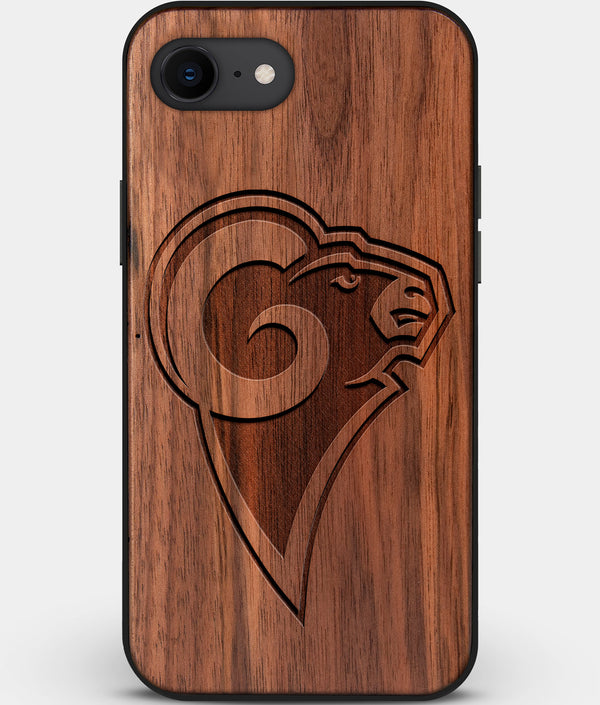 Best Custom Engraved Walnut Wood Los Angeles Rams iPhone SE Case - Engraved In Nature