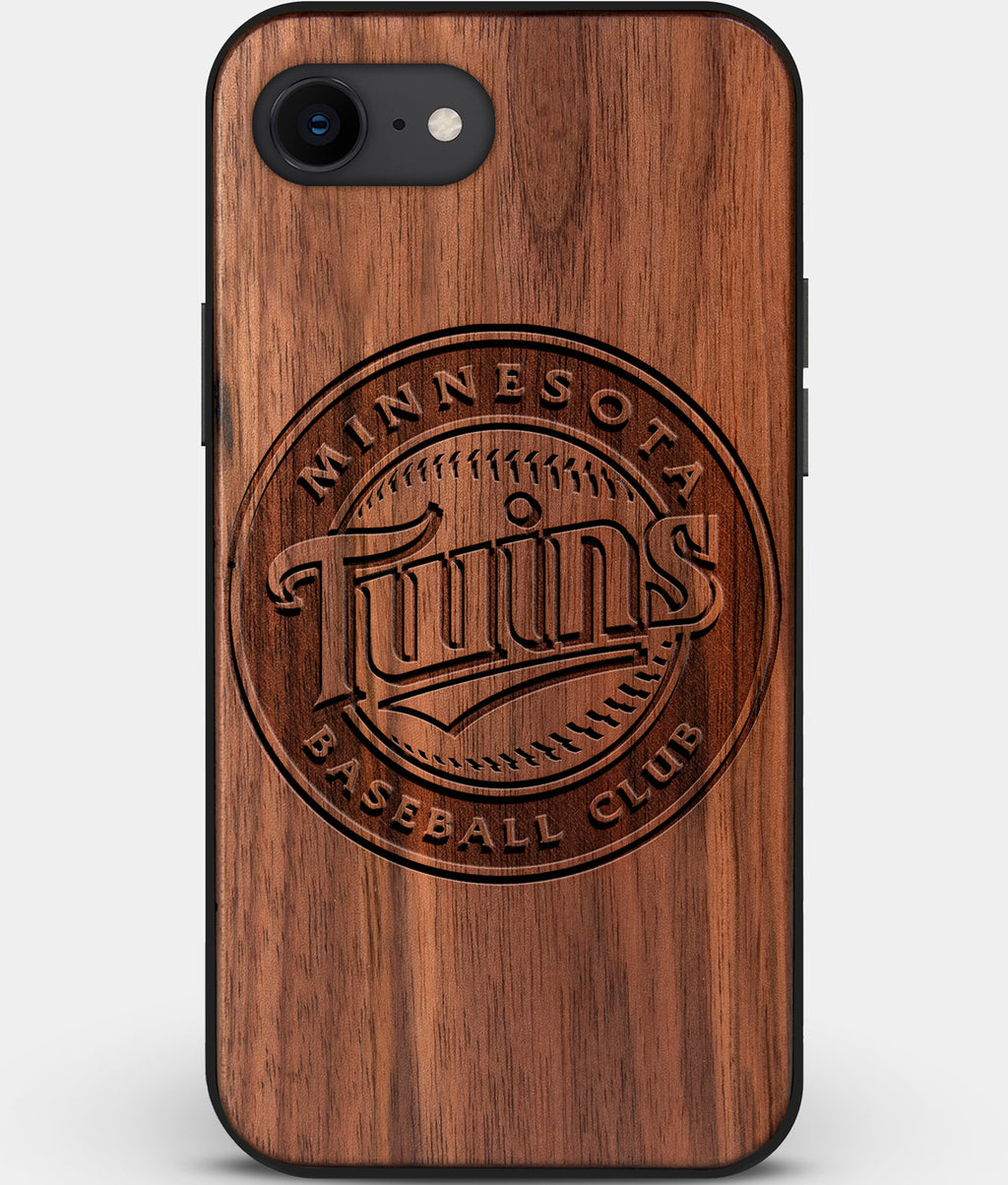 Wood Minnesota Twins iPhone SE Case Custom Walnut Wood Minnesota