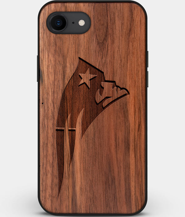 Best Custom Engraved Walnut Wood New England Patriots iPhone SE Case - Engraved In Nature