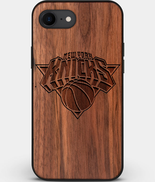 Best Custom Engraved Walnut Wood New York Knicks iPhone SE Case - Engraved In Nature