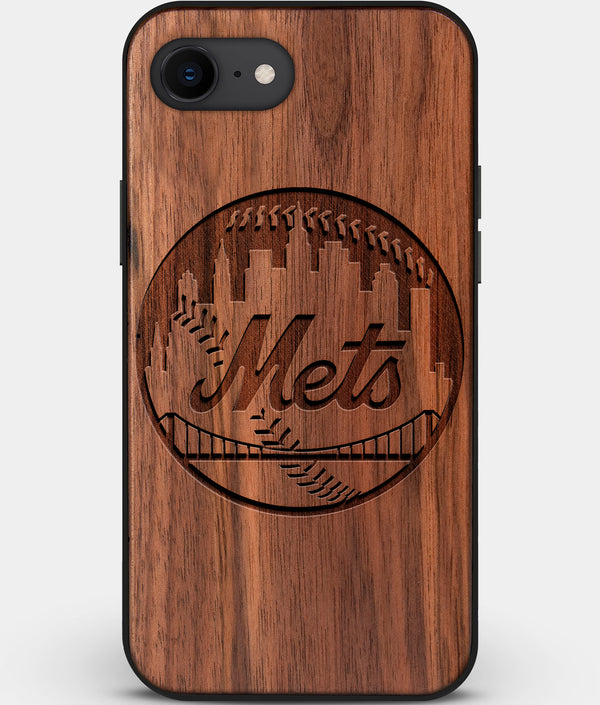 Best Custom Engraved Walnut Wood New York Mets iPhone SE Case - Engraved In Nature