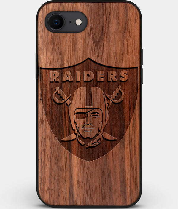 Best Custom Engraved Walnut Wood Las Vegas Raiders iPhone SE Case - Engraved In Nature