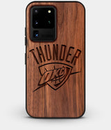 Best Custom Engraved Walnut Wood OKC Thunder Galaxy S20 Ultra Case - Engraved In Nature