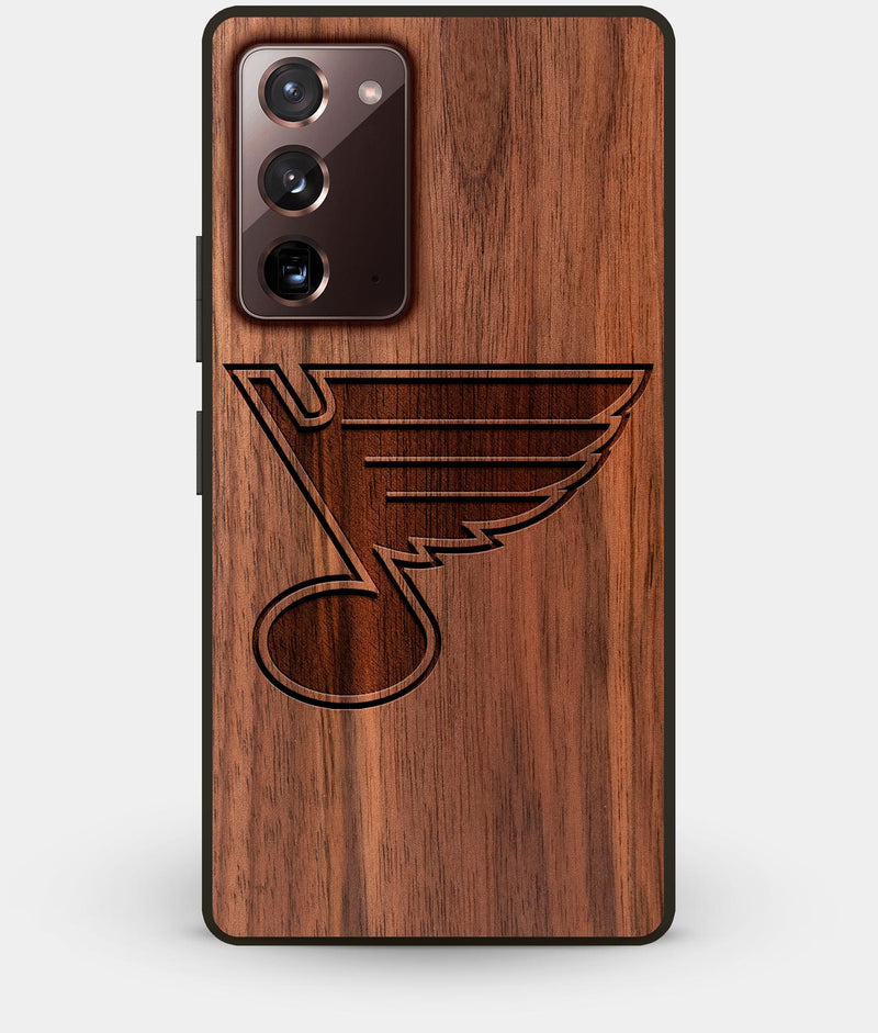 Best Custom Engraved Walnut Wood St Louis Blues Note 20 Case - Engraved In Nature