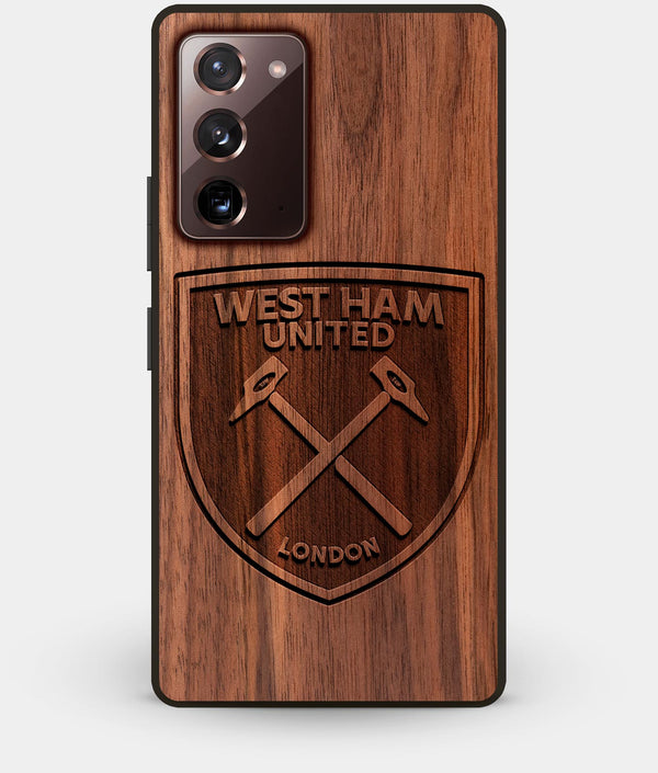 Best Custom Engraved Walnut Wood West Ham United F.C. Note 20 Case - Engraved In Nature