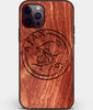 Custom Carved Wood AFC Ajax iPhone 12 Pro Max Case | Personalized Mahogany Wood AFC Ajax Cover, Birthday Gift, Gifts For Him, Monogrammed Gift For Fan | by Engraved In Nature