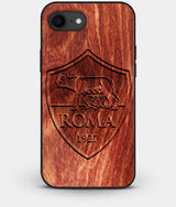 Best Custom Engraved Wood A.S. Roma iPhone 8 Case - Engraved In Nature