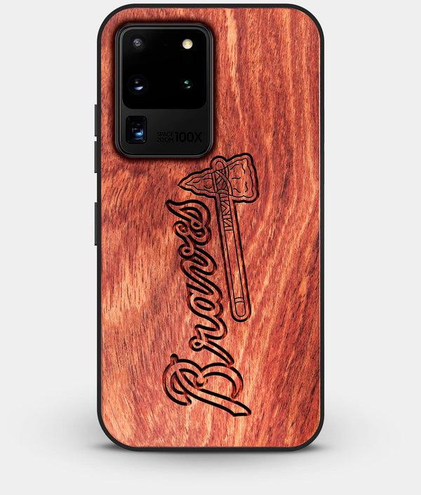 Best Custom Engraved Wood Atlanta Braves Galaxy S20 Ultra Case - Engraved In Nature