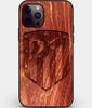 Custom Carved Wood Atletico Madrid iPhone 12 Pro Max Case | Personalized Mahogany Wood Atletico Madrid Cover, Birthday Gift, Gifts For Him, Monogrammed Gift For Fan | by Engraved In Nature