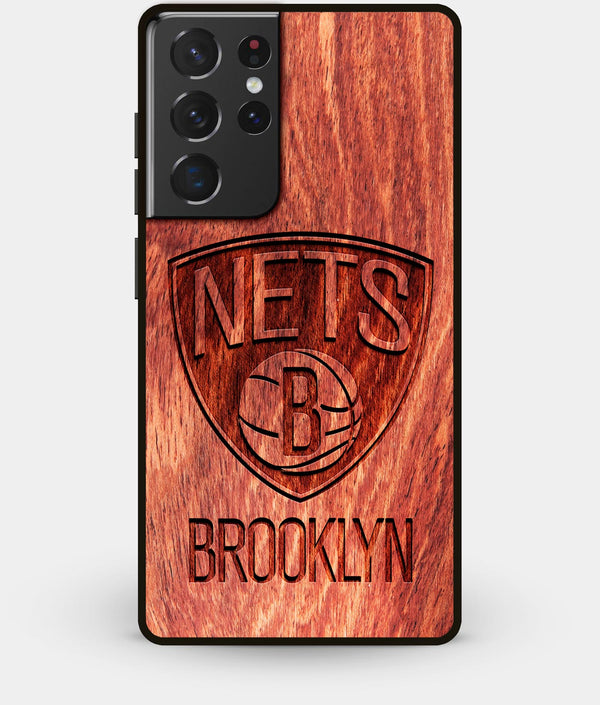 Best Wood Brooklyn Nets Galaxy S21 Ultra Case - Custom Engraved Cover - Engraved In Nature