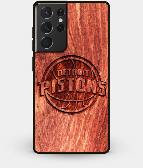 Best Wood Detroit Pistons Galaxy S21 Ultra Case - Custom Engraved Cover - Engraved In Nature