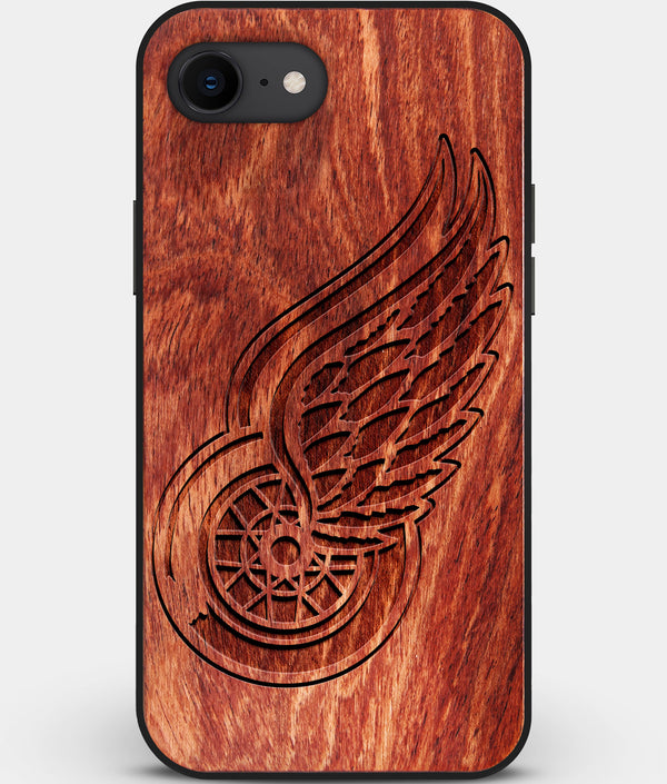 Best Custom Engraved Wood Detroit Red Wings iPhone SE Case - Engraved In Nature