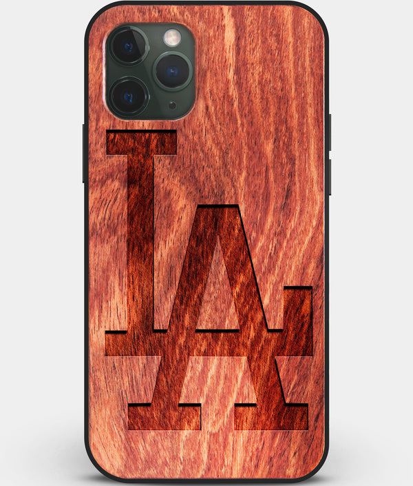 Custom Carved Wood Los Angeles Dodgers iPhone 11 Pro Case Classic | Personalized Mahogany Wood Los Angeles Dodgers Cover, Birthday Gift, Gifts For Him, Monogrammed Gift For Fan | by Engraved In Nature