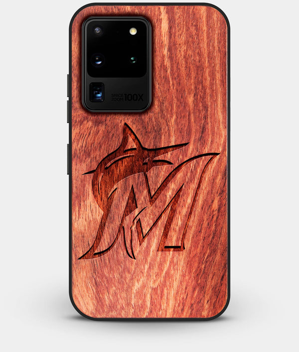 Best Custom Engraved Wood Miami Marlins Galaxy S20 Ultra Case - Engraved In Nature