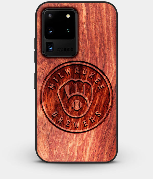 Best Custom Engraved Wood Milwaukee Brewers Galaxy S20 Ultra Case - Engraved In Nature