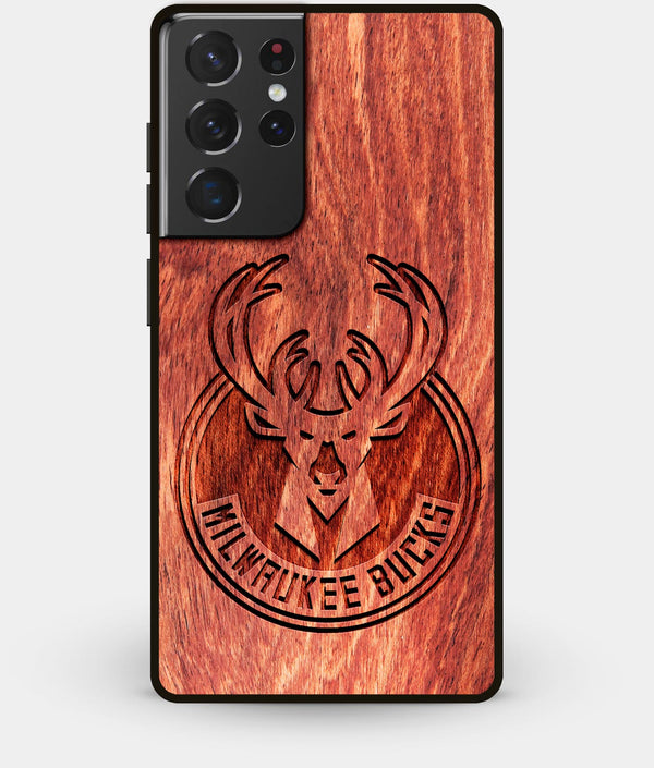 Best Wood Milwaukee Bucks Galaxy S21 Ultra Case - Custom Engraved Cover - Engraved In Nature