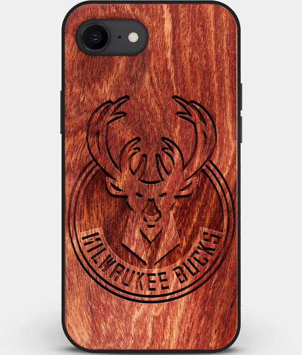 Best Custom Engraved Wood Milwaukee Bucks iPhone SE Case - Engraved In Nature