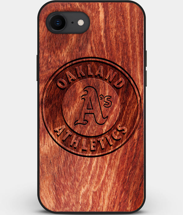 Best Custom Engraved Wood Oakland Athletics iPhone SE Case - Engraved In Nature