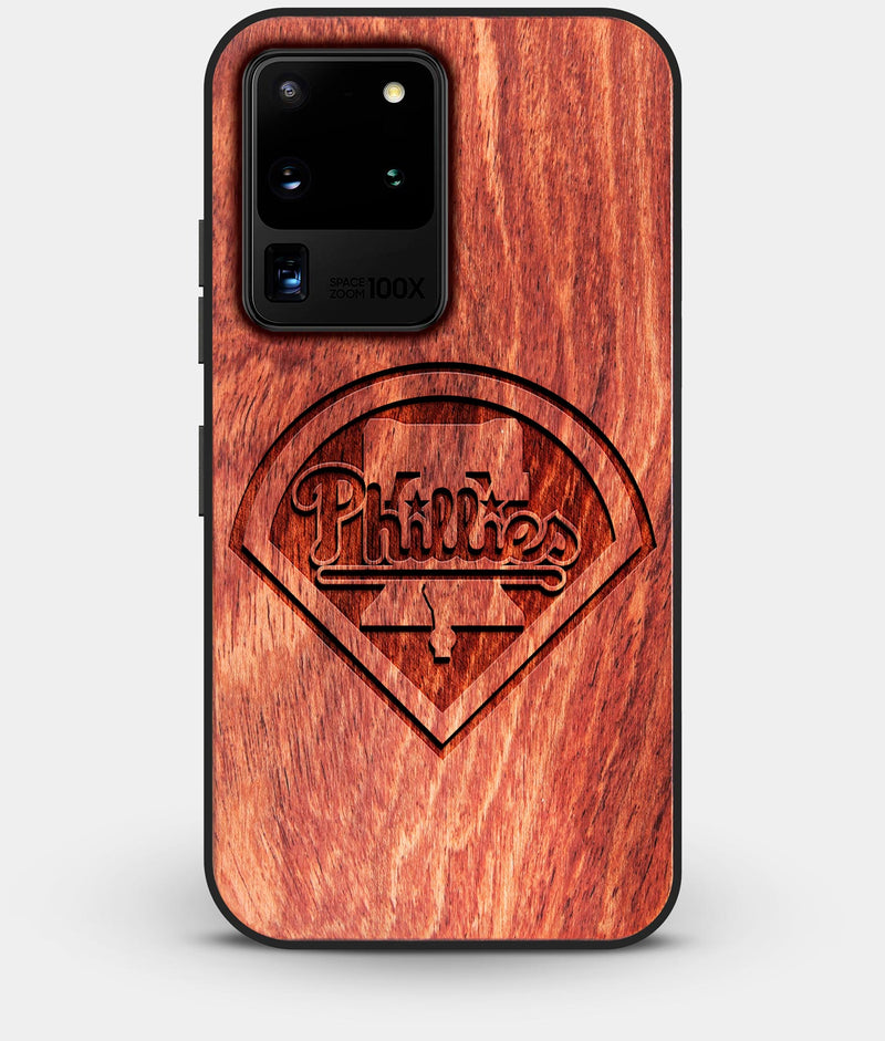 Best Custom Engraved Wood Philadelphia Phillies Galaxy S20 Ultra Case - Engraved In Nature