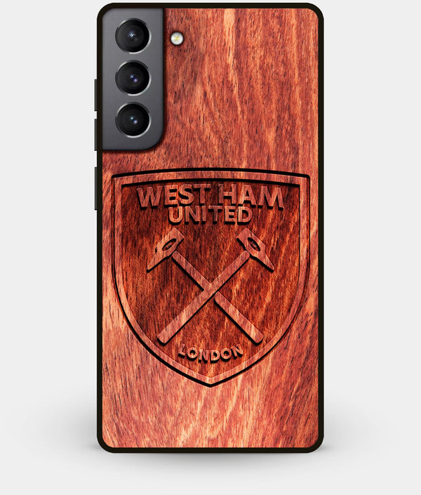 Best Wood West Ham United F.C. Galaxy S21 Plus Case - Custom Engraved Cover - Engraved In Nature