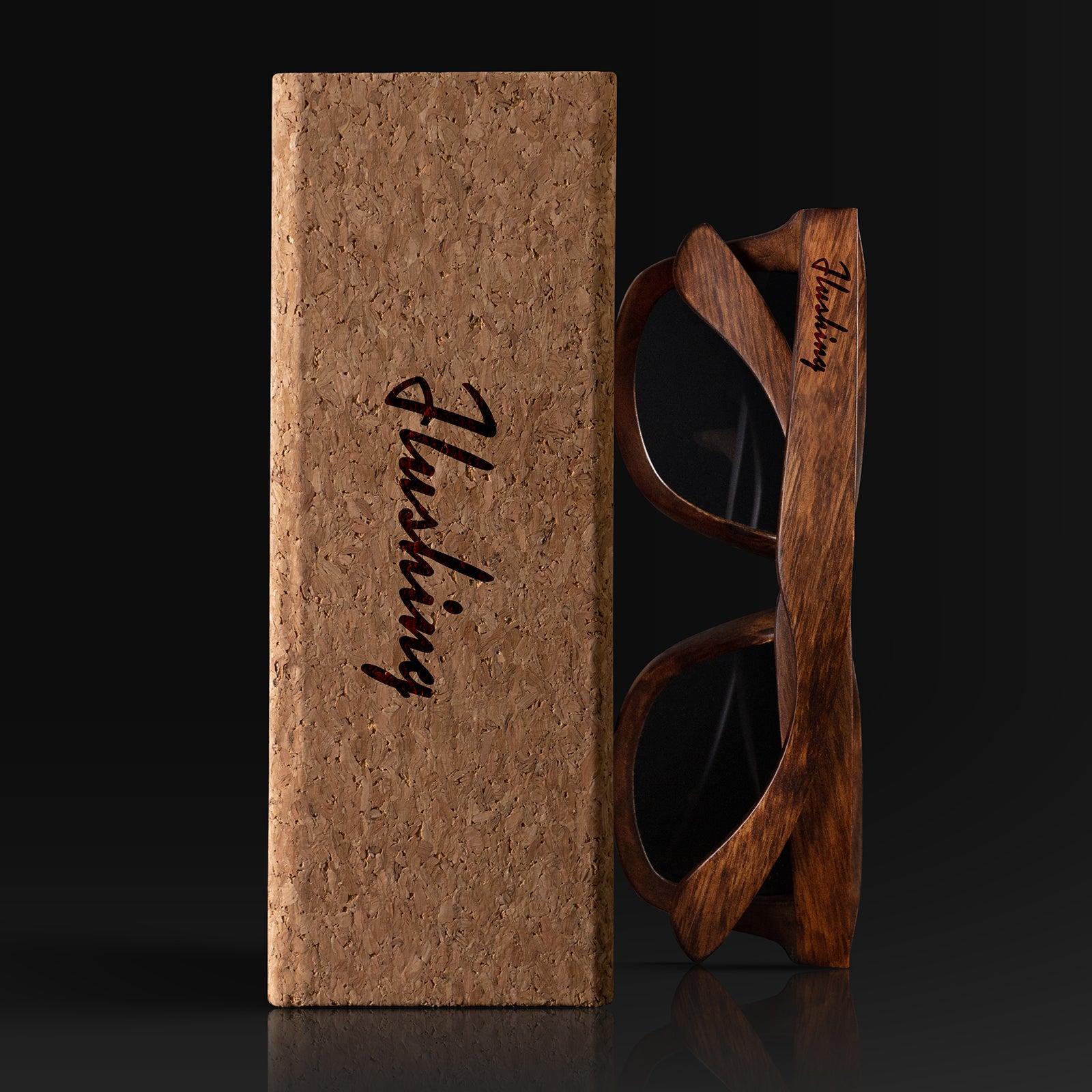 Flushing III New York Wood Sunglasses with custom engraving. Custom Flushing III New York Gifts For Men -  Sustainable Flushing III New York eco friendly products - Personalized Flushing III New York Birthday Gifts - Unique Flushing III New York travel Souvenirs and gift shops. Flushing III New York Wayfarer Eyewear and Shades wiith Box