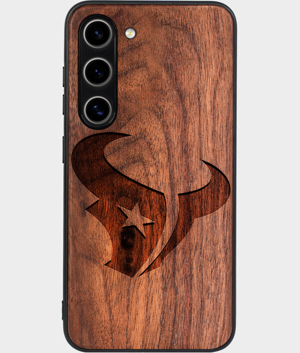 Best Wood Houston Texans Galaxy S24 Case - Custom Engraved Cover - Engraved In Nature