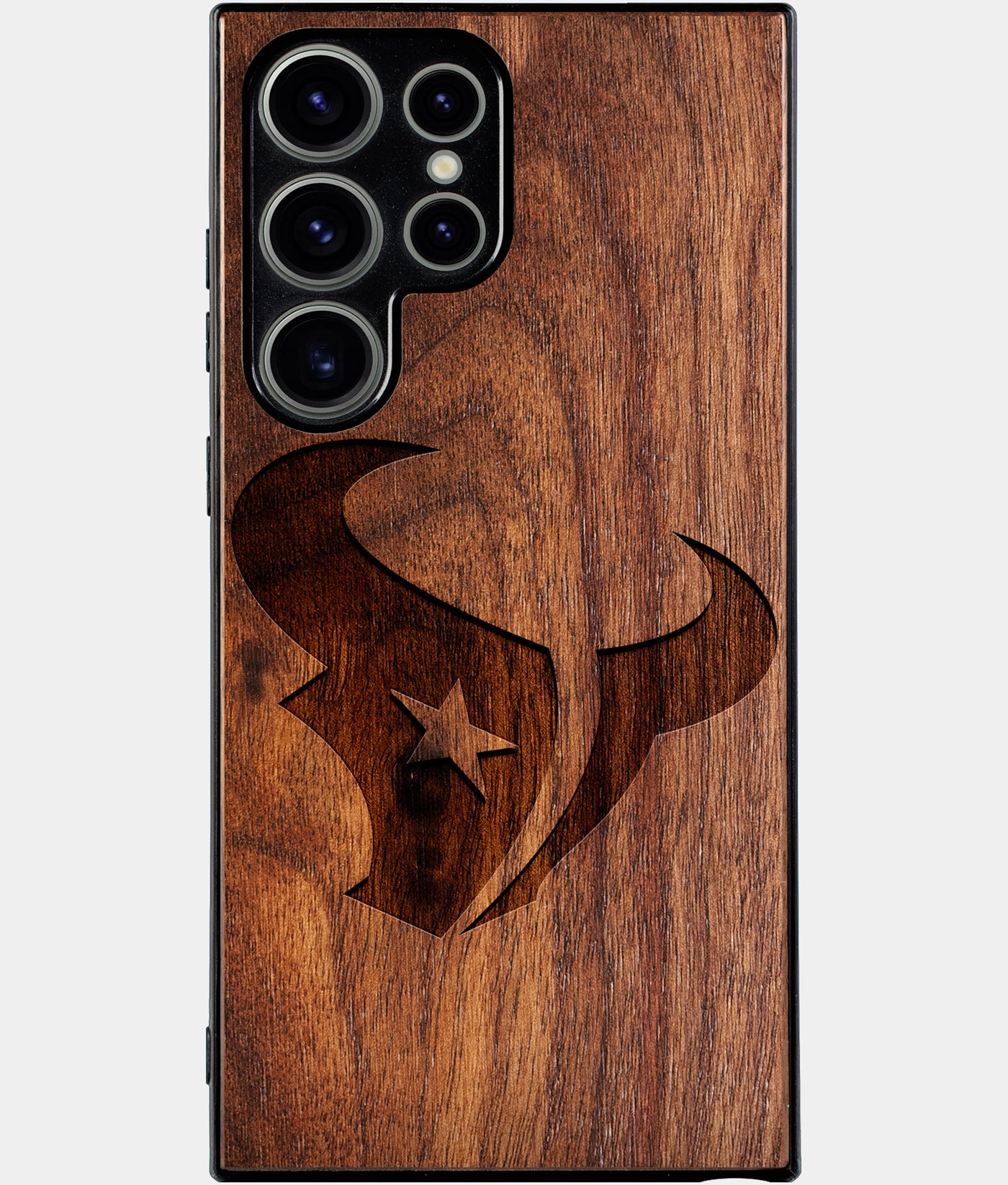 Best Wood Houston Texans Samsung Galaxy S24 Ultra Case - Custom Engraved Cover - Engraved In Nature