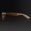 Kensington Pennsylvania Wood Sunglasses with custom engraving. Custom Kensington Pennsylvania Gifts For Men -  Sustainable Kensington Pennsylvania eco friendly products - Personalized Kensington Pennsylvania Birthday Gifts - Unique Kensington Pennsylvania travel Souvenirs and gift shops. Kensington Pennsylvania Wayfarer Eyewear and Shades Side