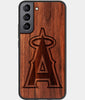 Best Wood Los Angeles Angels Samsung Galaxy S23 Plus Case - Custom Engraved Cover - Engraved In Nature