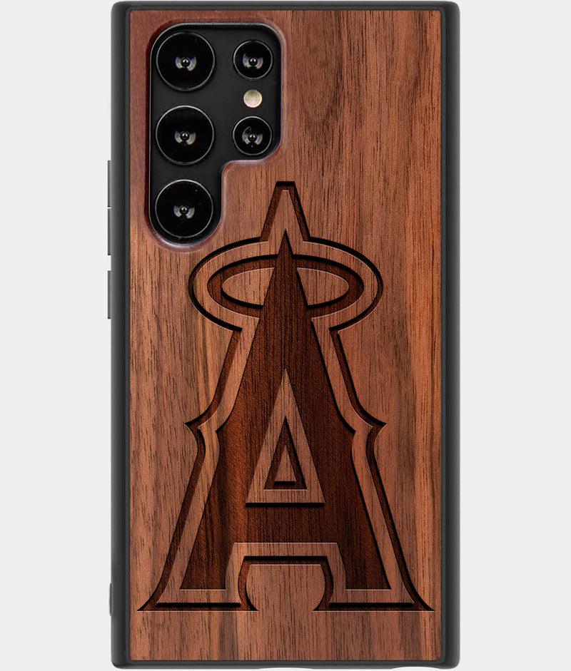 Best Wood Los Angeles Angels Samsung Galaxy S23 Ultra Case - Custom Engraved Cover - Engraved In Nature