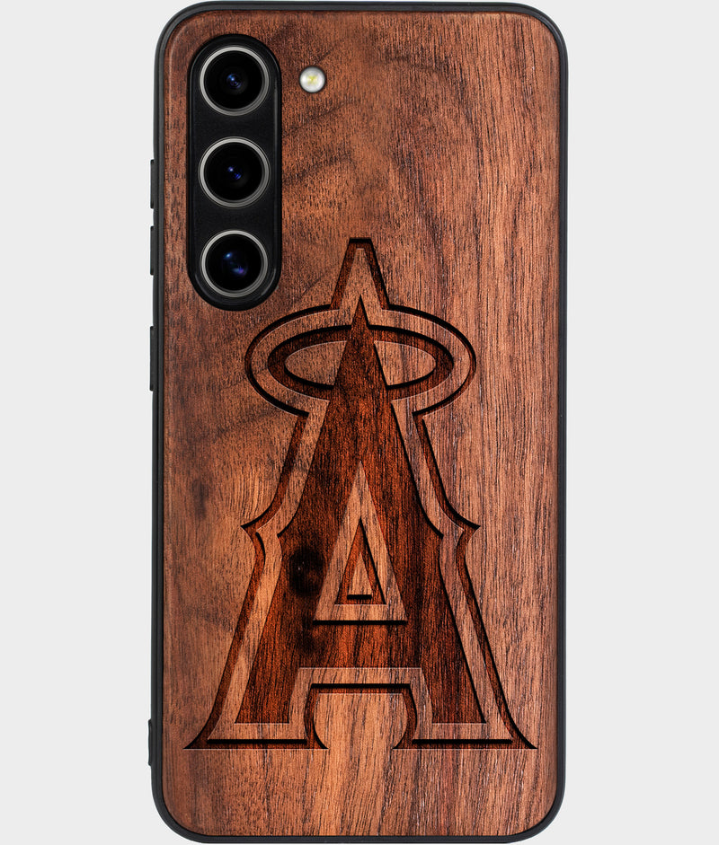 Best Wood Los Angeles Angels Samsung Galaxy S24 Case - Custom Engraved Cover - Engraved In Nature