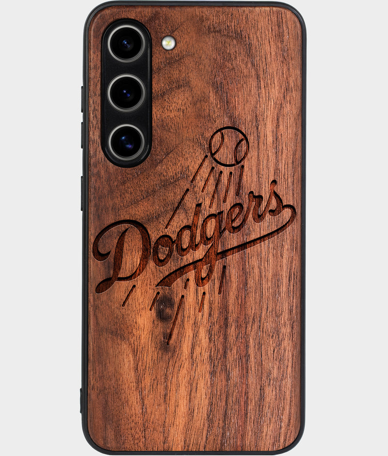 Best Wood Los Angeles Dodgers Samsung Galaxy S24 Plus Case - Custom Engraved Cover - Engraved In Nature