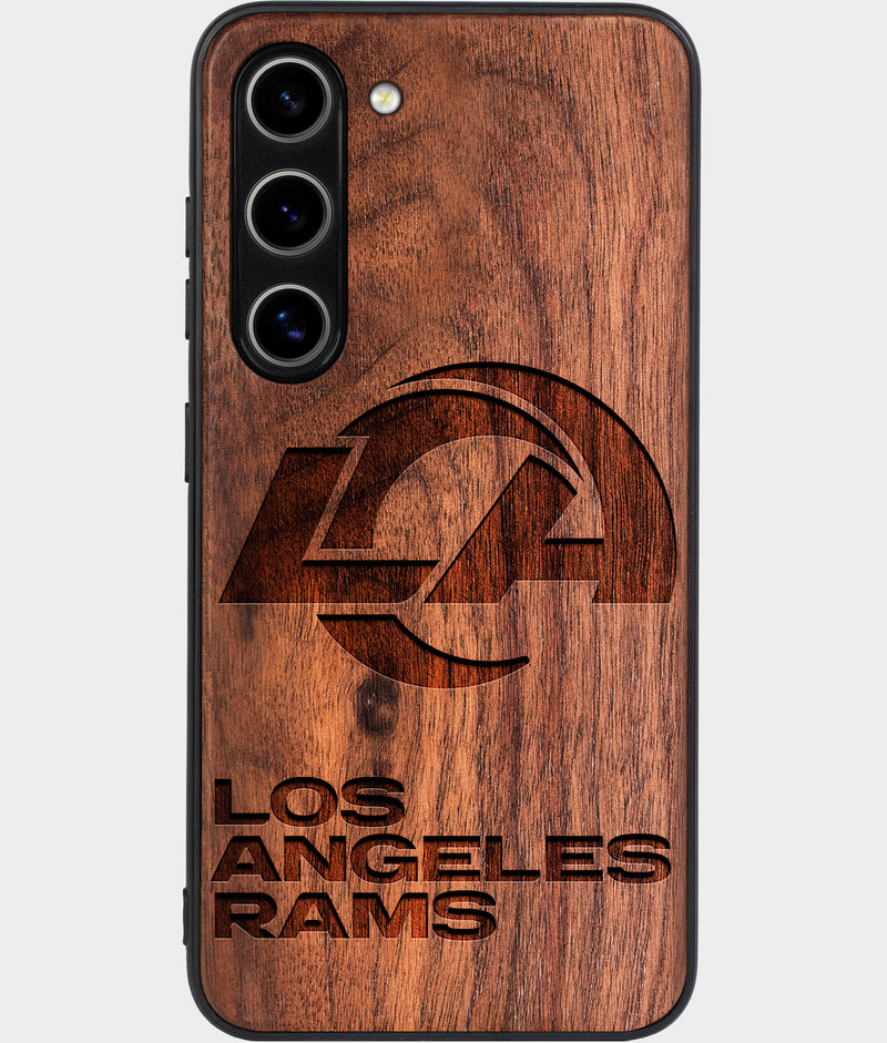 Best Wood Los Angeles Rams Samsung Galaxy S24 Plus Case - Custom Engraved Cover - Engraved In Nature