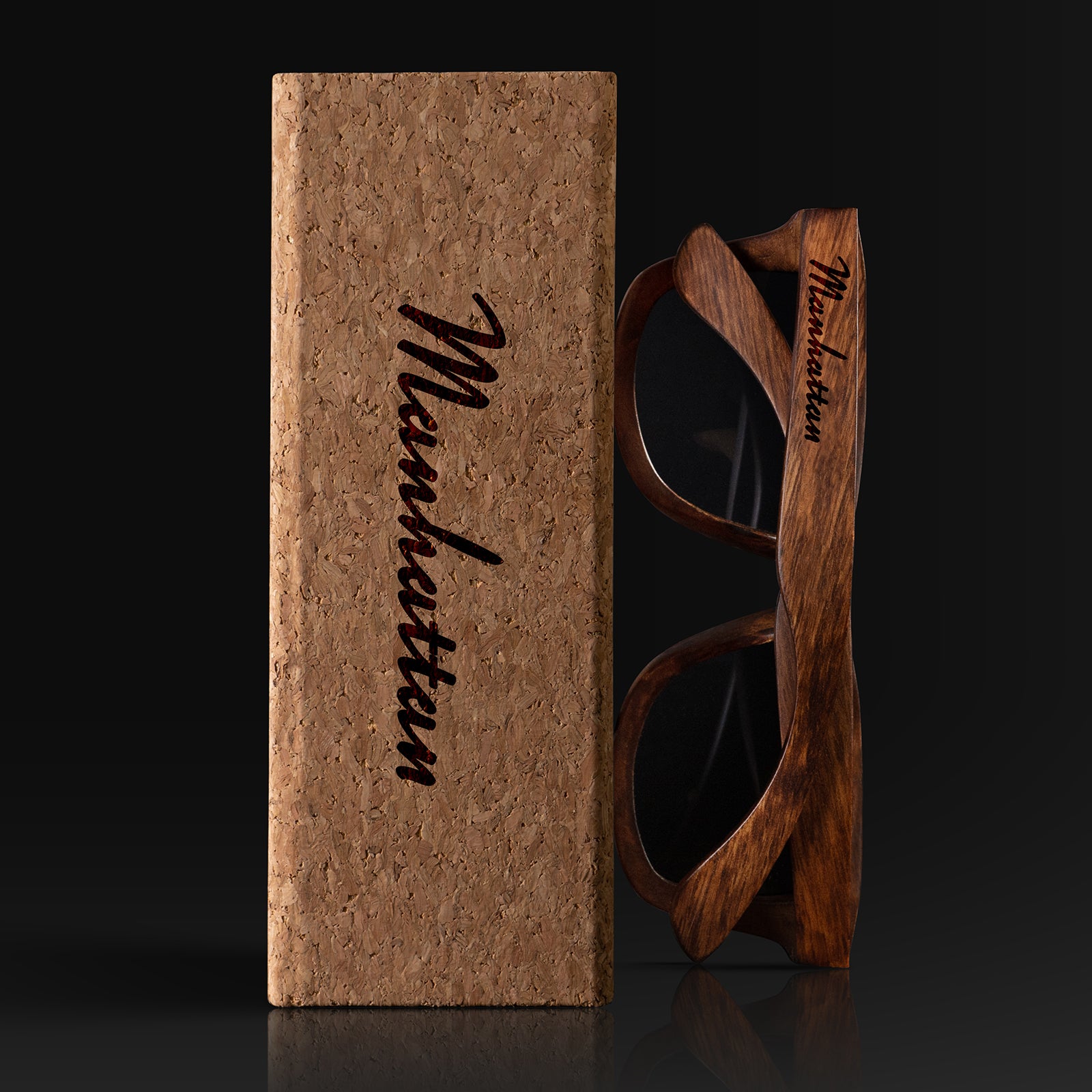 Manhattan Kansas II Wood Sunglasses with custom engraving. Custom Manhattan Kansas II Gifts For Men -  Sustainable Manhattan Kansas II eco friendly products - Personalized Manhattan Kansas II Birthday Gifts - Unique Manhattan Kansas II travel Souvenirs and gift shops. Manhattan Kansas II Wayfarer Eyewear and Shades wiith Box