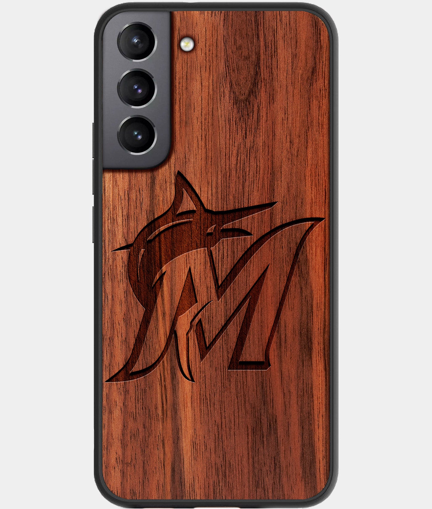 Best Wood Miami Marlins Samsung Galaxy S23 Plus Case - Custom Engraved Cover - Engraved In Nature