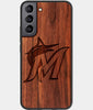 Best Wood Miami Marlins Samsung Galaxy S23 Case - Custom Engraved Cover - Engraved In Nature