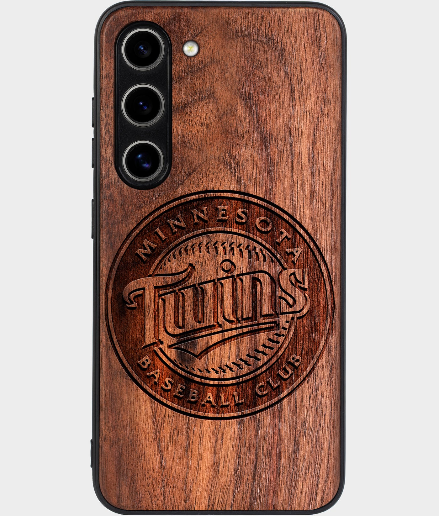 Best Wood Minnesota Twins Samsung Galaxy S24 Plus Case - Custom Engraved Cover - Engraved In Nature