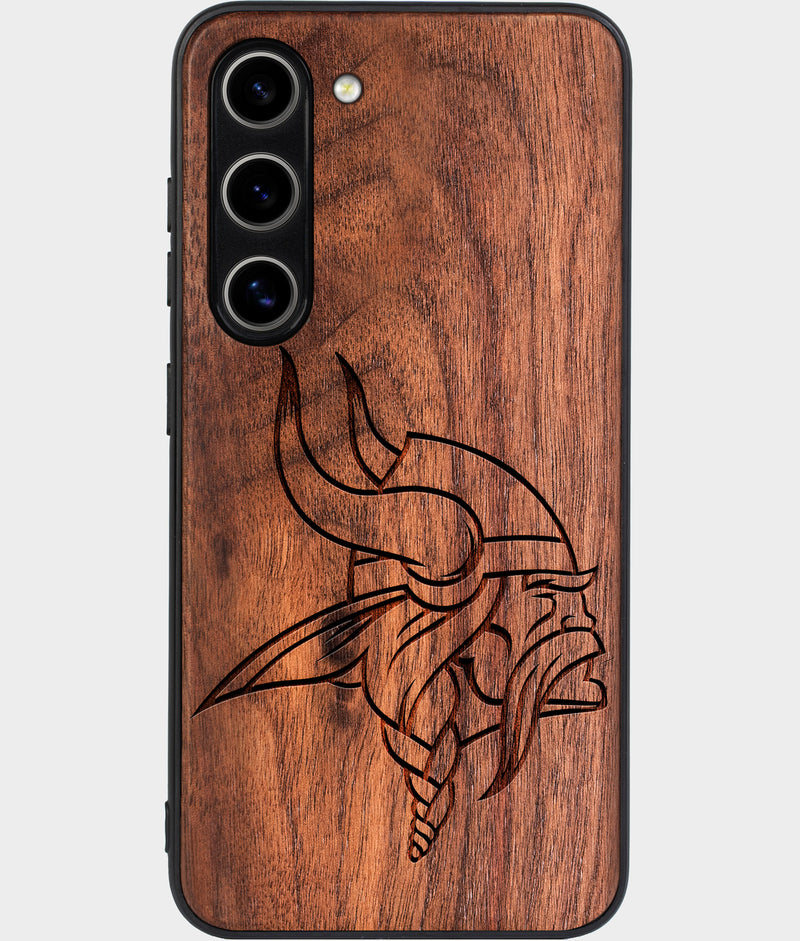 Best Wood Minnesota Vikings Galaxy S24 Case - Custom Engraved Cover - Engraved In Nature