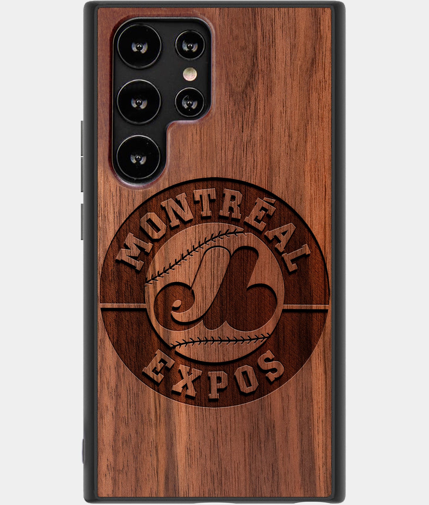 Best Wood Montreal Expos Samsung Galaxy S23 Ultra Case - Custom Engraved Cover - Engraved In Nature